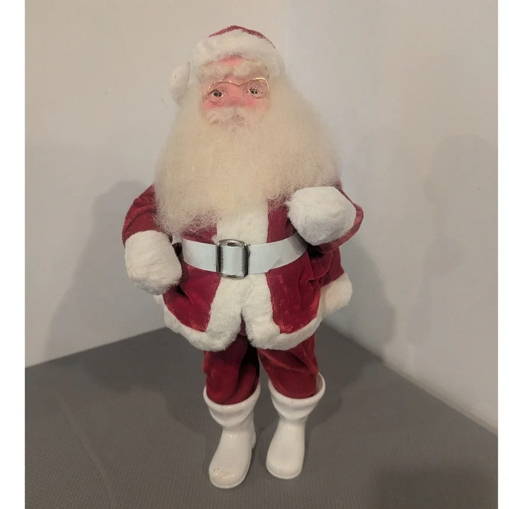 VTG Harold Gale Santa Claus w/ Red Velvet Suit Glasses 14